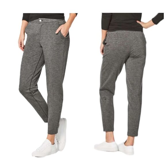 Lululemon City Trek Trouser in‎ Heathered Black Trouser Sweat Pant Sz 4 - Picture 1 of 15